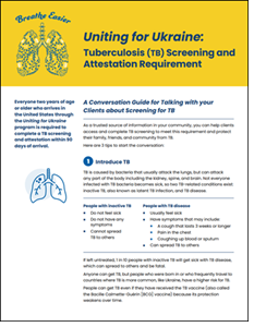 A Conversation Guide for Talking with your Clients about Screening for TB