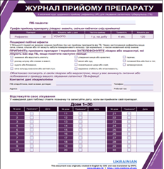 4R Regimen for Latent TB Infection Medication Tracker and Symptom Checklist (Ukrainian)