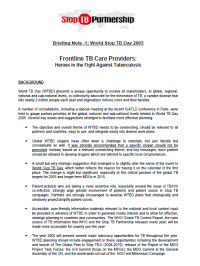 Briefing Note - 1: World Stop TB Day 2005