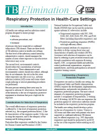 Respiratory Protection in Health-Care Settings