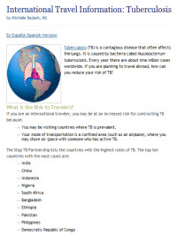 International Travel Information: Tuberculosis