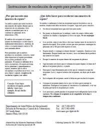 Instrucciones De Recolección De Esputo Para Pruebas De TB[Instructions for Collecting Sputum for TB]