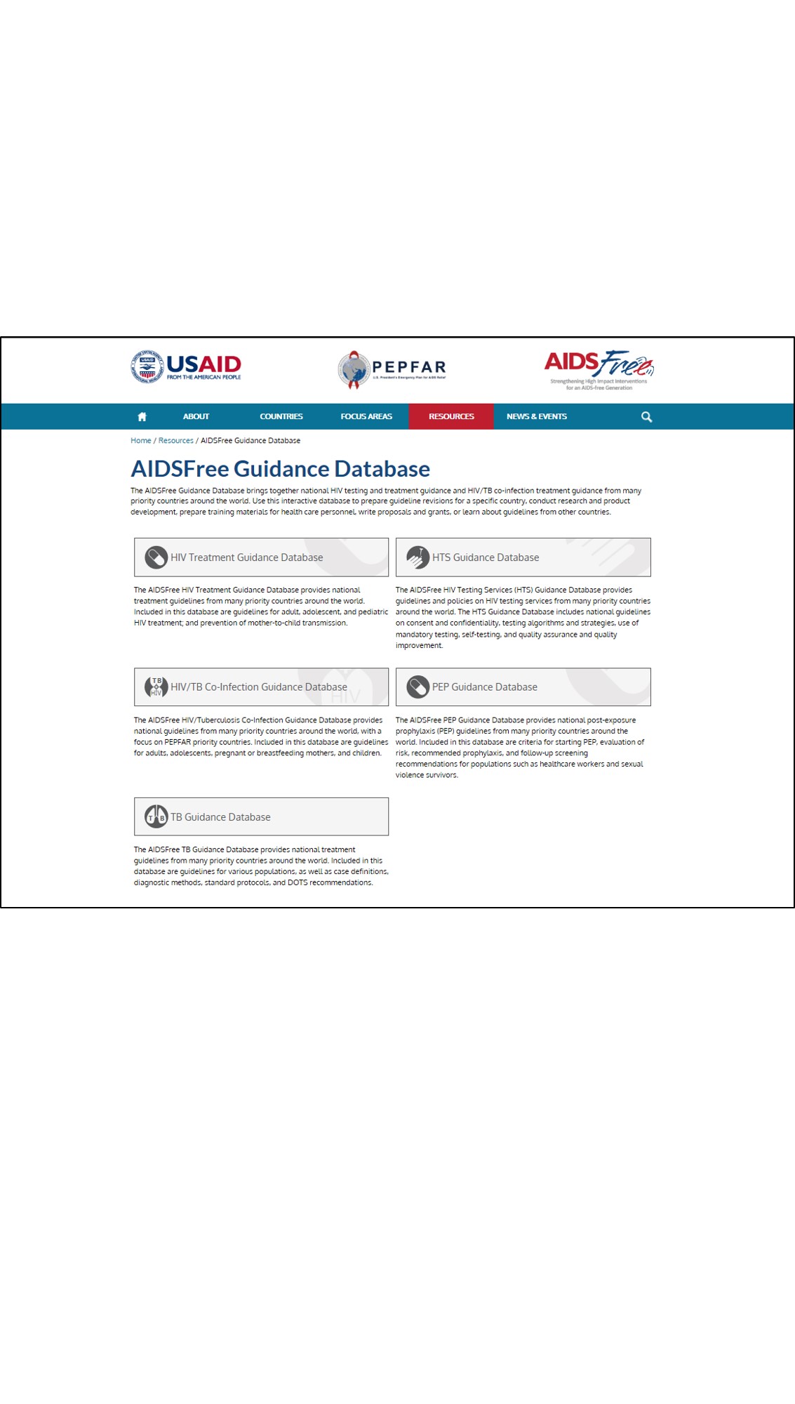 AIDSFree Guidance Database