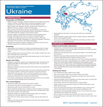 Cultural Quick Reference Guide: Ukraine