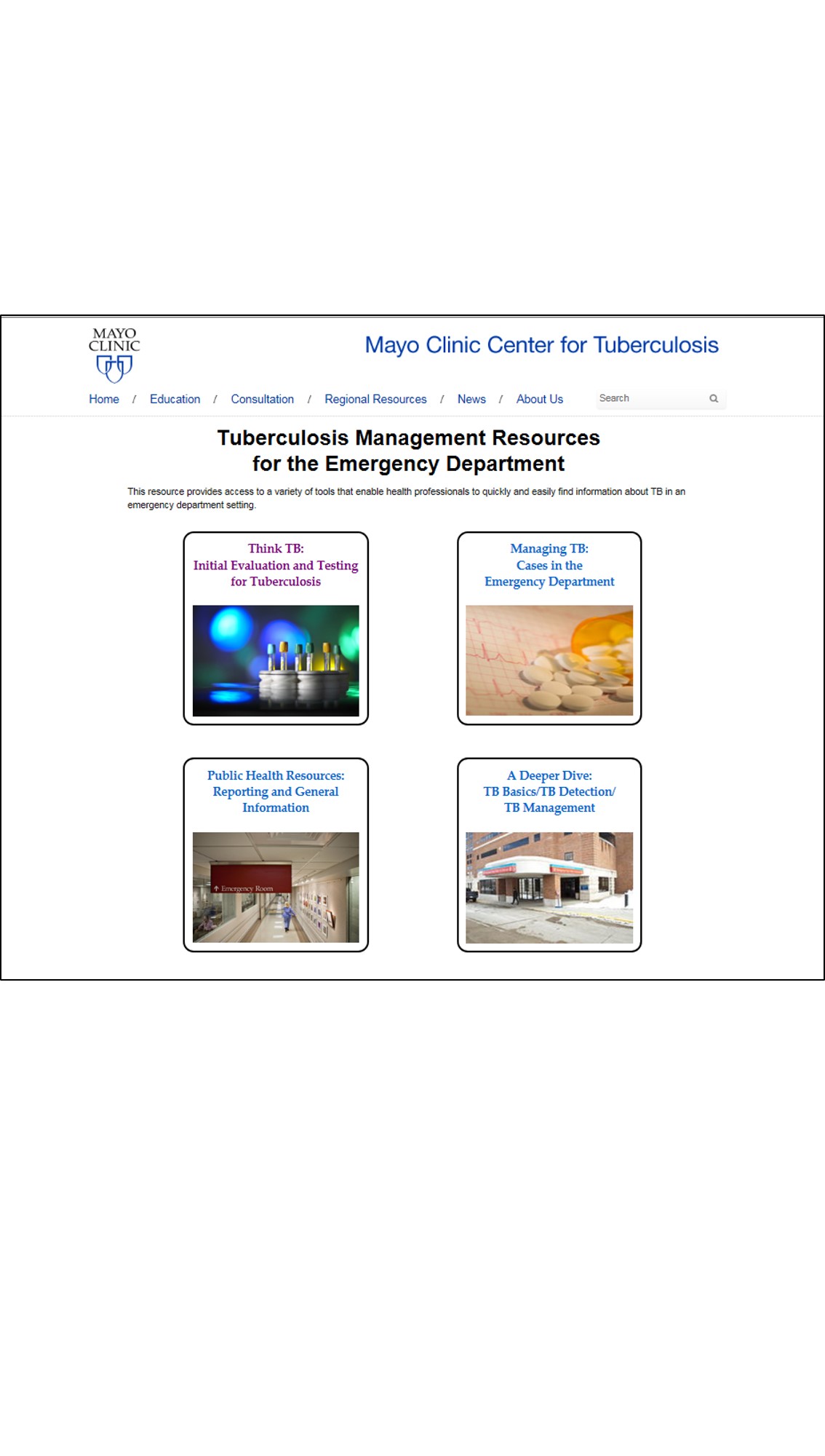 Tuberculosis Management Resources for the Emergency Department