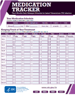 Medication Tracker: The 4 Months Daily Rifampin Schedule for Latent Tuberculosis (TB) Infection