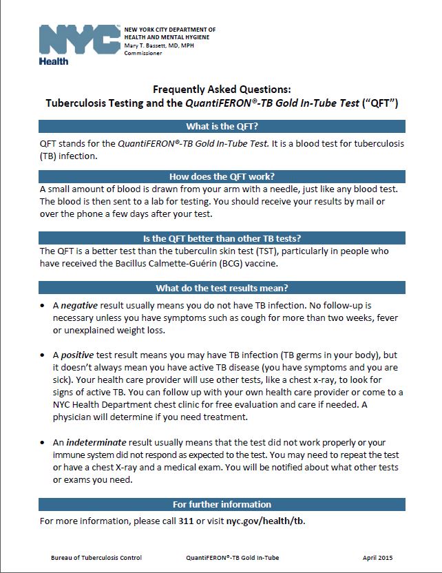 Frequently Asked Questions: Tuberculosis Testing and the QuantiFERON®-TB Gold In-Tube Test