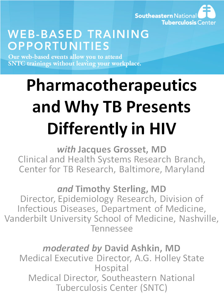 Pharmacotherapeutics and Why TB Presents Differently in HIV