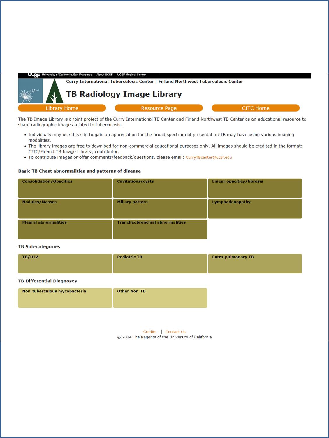 Tuberculosis Radiology Image Library