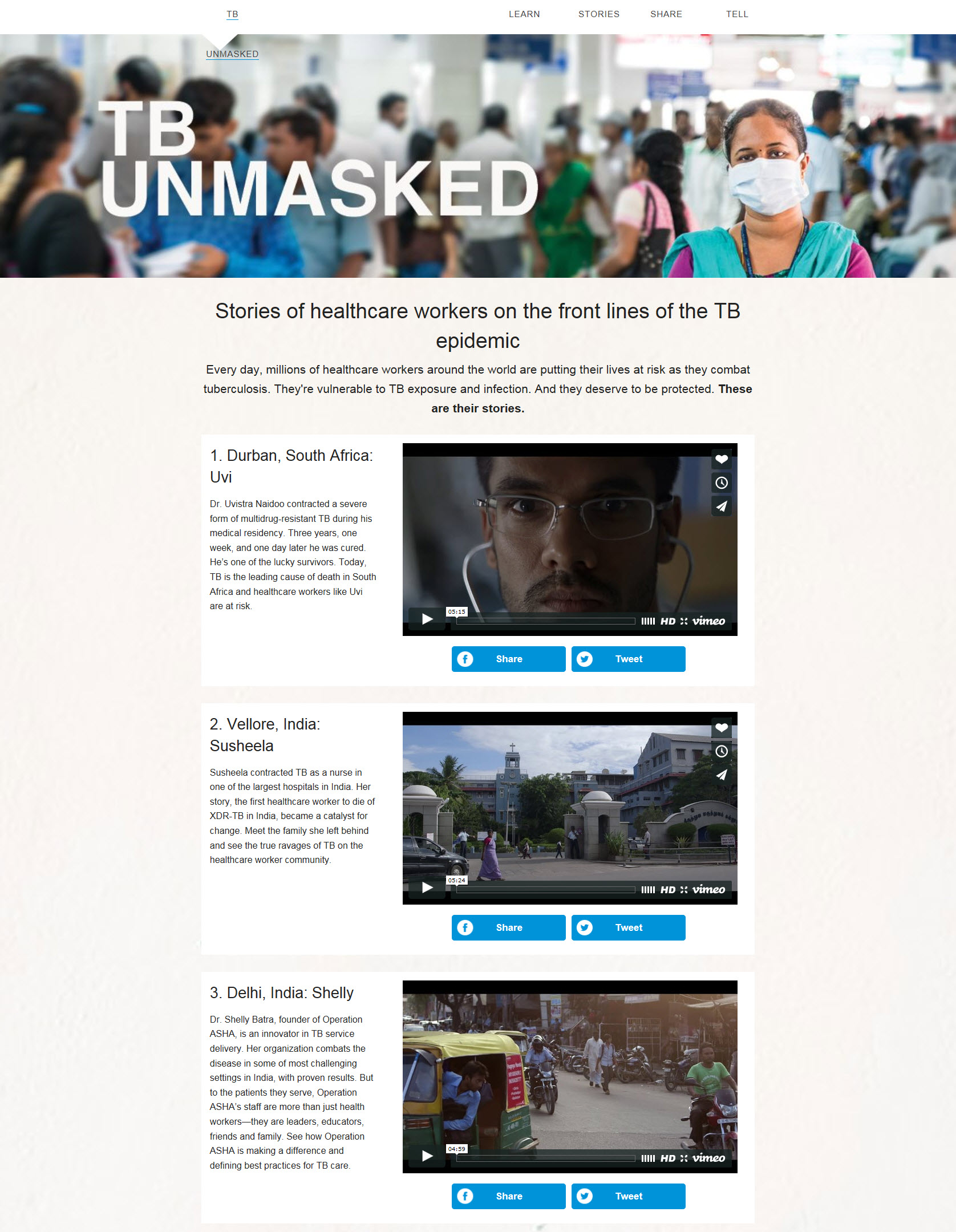 TB Unmasked: Stories of Healthcare Workers on the Front Lines of the TB Epidemic