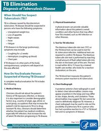 TB Elimination: Diagnosis of Tuberculosis Disease