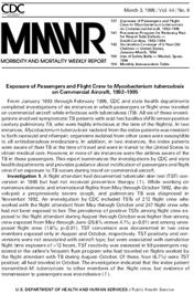 MMWR: Exposure of Passengers and Flight Crew to Mycobacterium Tuberculosis on Commercial Aircraft, 1992-1995.