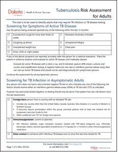 Tuberculosis Risk Assessment for Adults