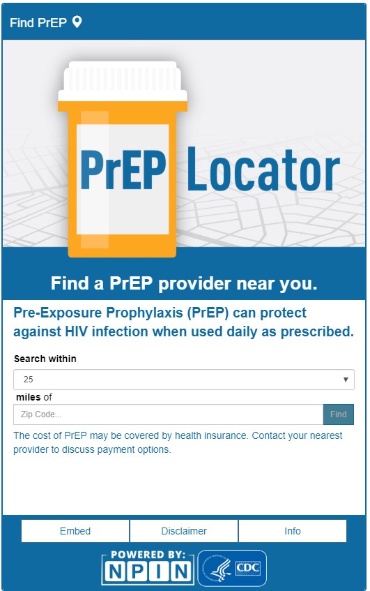 DHAP PrEP Locator Widget