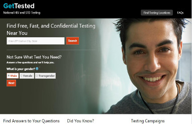 Gettested Homepage