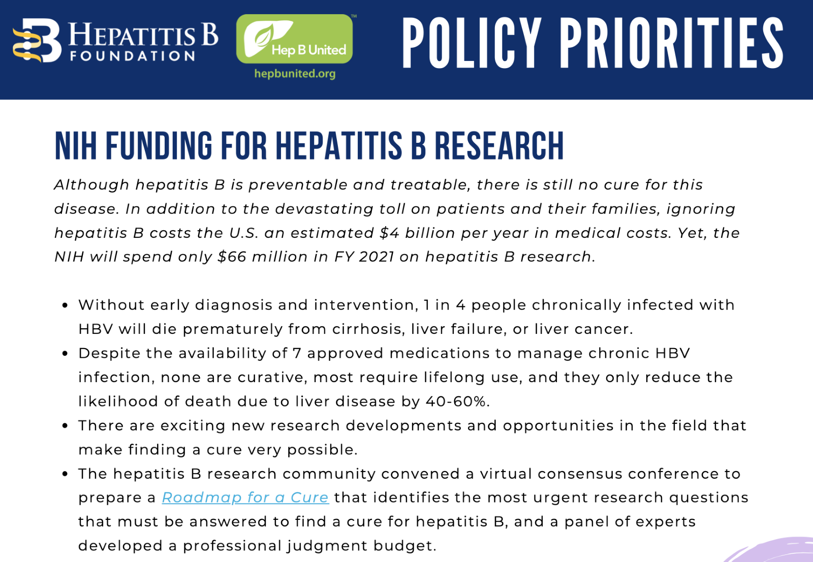 Advocacy Fact Sheet: Hepatitis B Policy