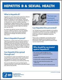 Hepatitis B & Sexual Health | National Prevention Information Network ...