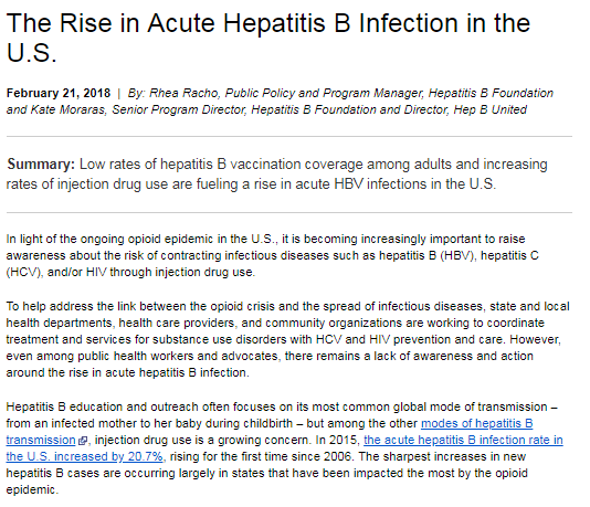 The Rise In Acute Hepatitis B Infection In The U.S. | National ...