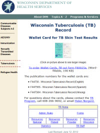 Wisconsin Tuberculosis Record | National Prevention Information Network ...