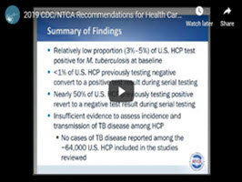 2019 CDC/NTCA Recommendations for Health Care Personnel (HCP): What TB ...