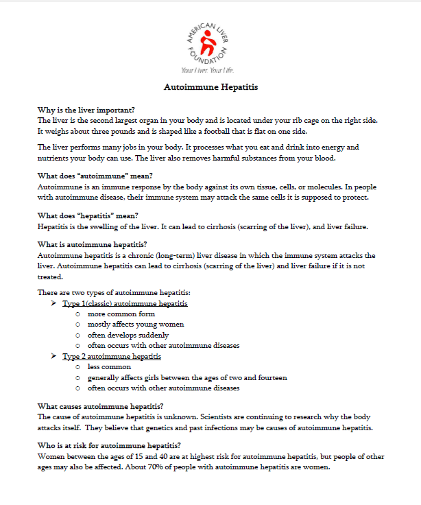 Autoimmune Hepatitis National Prevention Information Network Connecting Public Health Professionals With Trusted Information And Each Other Autoimmune Hepatitis National Prevention Information Network Connecting Public Health Professionals With Trusted Information And Each Other