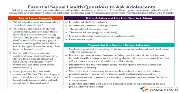 Essential Sexual Health Questions To Ask Adolescents National Prevention Information Network 0851