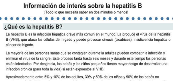 Información De Interés Sobre La Hepatitis B (Hepatitis B Fast Facts ...