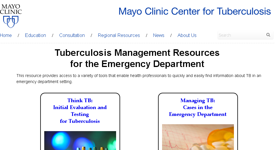 Tuberculosis Management Resources for the Emergency Department