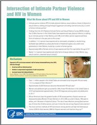 Thumbnail image of Intersection of Intimate Partner Violence and HIV in Women 