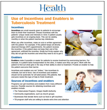 Use of Incentives and Enablers in Tuberculosis Treatment 