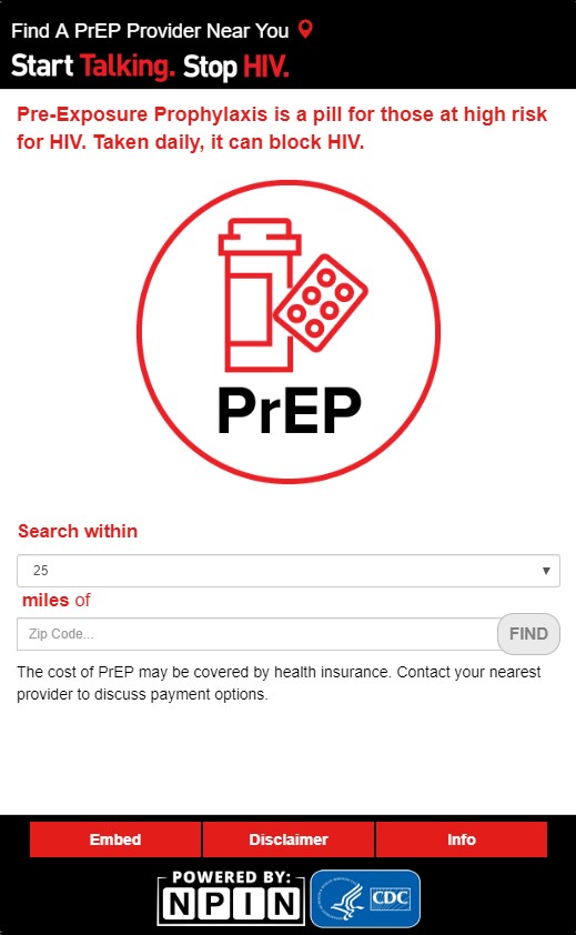Start Talking Stop HIV PrEP Locator Widget Start Talking Stop HIV PrEP Locator Widget