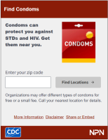 Condom finder widget