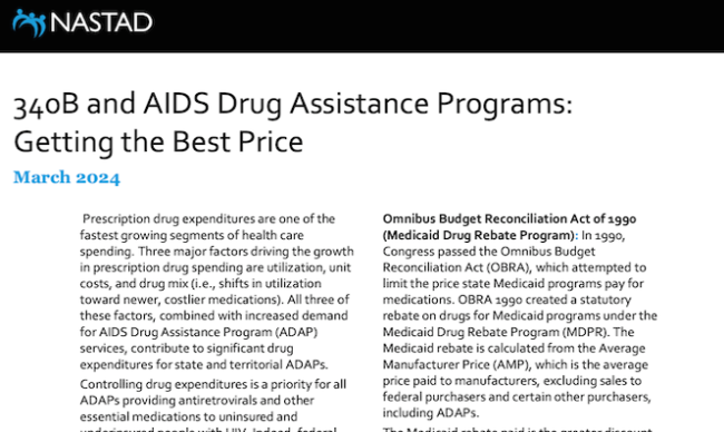 340B and AIDS Drug Assistance Programs (PDF)