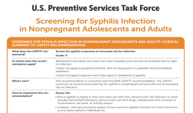 Screening for Syphilis Infection (PDF)