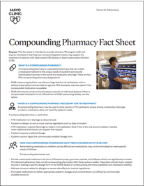 Compounding Pharmacy Fact Sheet. Go to fact sheet