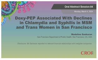Doxy PEP Associated with Declines in Chlamydia and Syphilis (Web)