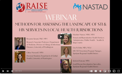 Methods for Assessing the Landscape of STI & HIV Services in Local Health Jurisdictions Webinar (Web)