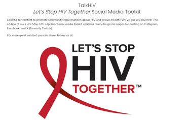 Talk HIV Let's Stop HIV Together Social Media Toolkit (Web)