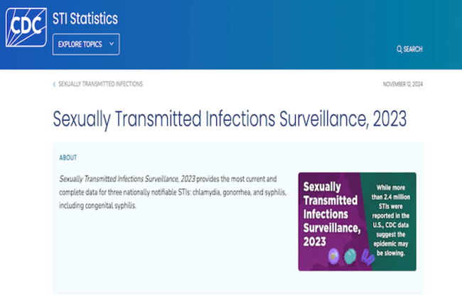 Sexually Transmitted Infections Surveillance, 2023 (Web)