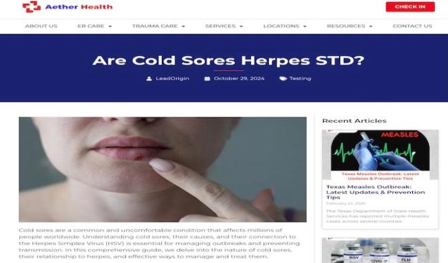 Are Cold Sores Herpes STD? (Web)