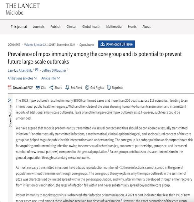 Mpox Immunity in Core Group and Prevention of Large-Scale Outbreaks (Web)
