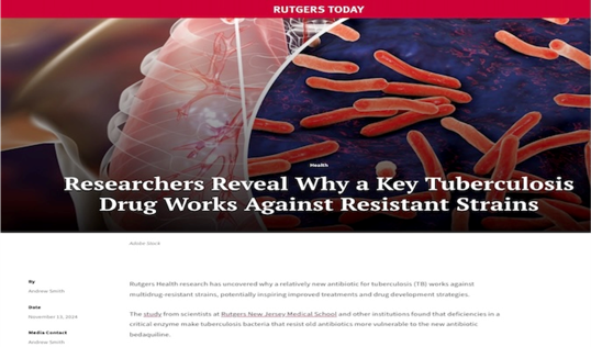 Researchers Reveal Why a Key Tuberculosis Drug Works Against Resistant Strains (Web)