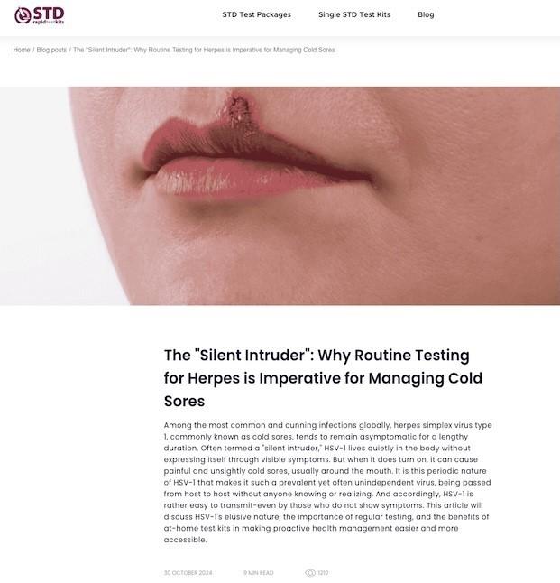 The "Silent Intruder": Why Routine Testing for Herpes is Imperative for Managing Cold Sores (Web)