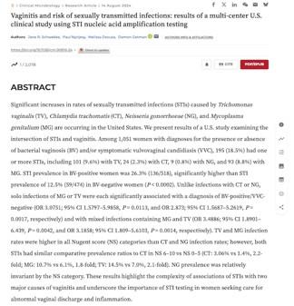 Vaginitis and Risk of Sexually Transmitted Infections: Results of a Multi-Center U.S. Clinical Study Using STI Nucleic Acid Amplification Testing (Web)