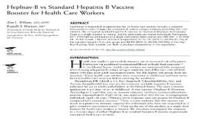Heplisav-B vs Standard Hepatitis B Vaccine  Booster for Health Care Workers (PDF)