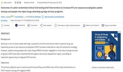 Outcomes of a Pilot Randomized Clinical Trial Testing Brief Interventions to Increase HIV Pre-Exposure Prophylaxis Uptake Among Rural People Who Inject Drugs Attending Syringe Services Programs (Web)