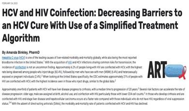 HCV and HIV Coinfection: Decreasing Barriers to an HCV Cure with Use of a Simplified Treatment Algorithm (Web)