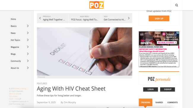 Aging With HIV Cheat Sheet