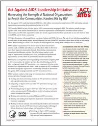 Thumbnail image of ACT Against AIDS Leadership Inititative: Harnessing the Strength of African-American Organizations to Fight HIV and AIDS 