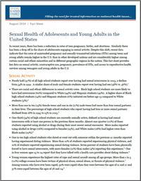 Thumbnail image of Sexual Health of Adolescents and Young Adults in the United States 